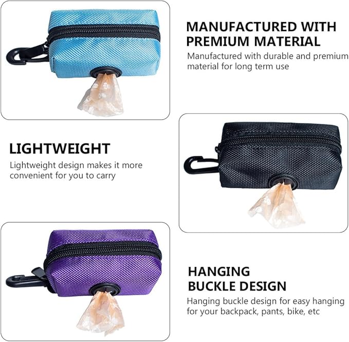 Pet Waste Bag Storage Pouch Portable Dog Poop Bag Holder Leak-resistant Outdoor Garbage Pouch for Dog Walks and Pet Supplies Random Color
