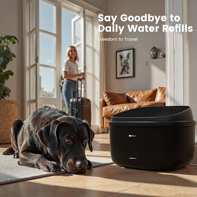 Gardner Pet Dog Water Fountain for Large Dogs, 8L/2.1Gal Large Capacity Automatic Dog Water Bowl Dispenser with Vortex Circulation, UV&Maifan Stone Filter, Quiet Dog Water Bowl(Without Adapter)