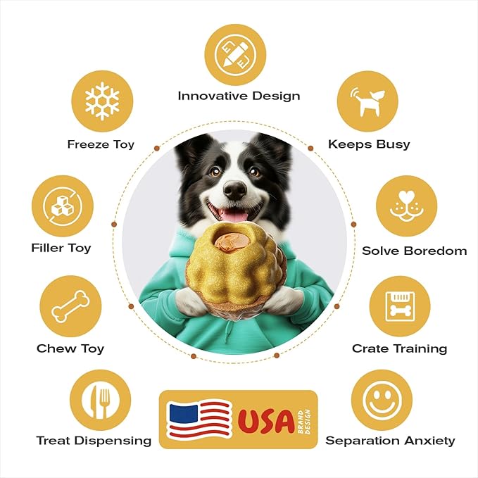 KADTC 3-in-1 Durable Dog FrostLick Toy,U.S. Brand & Design,Long-Lasting,Large Capacity Fillable Treat Ball, Freeze-and-Play Lick Cup & Food Dispenser, Indestructible Chew Toy for Dogs Boredom Buster