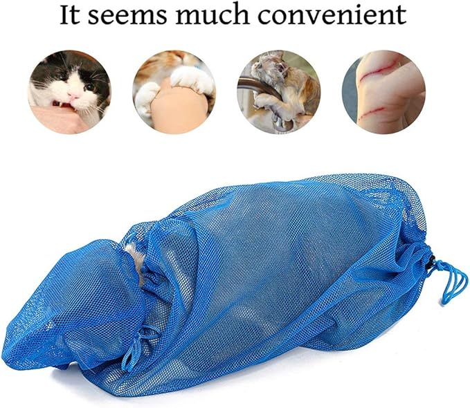 Xiaoyu Cat Grooming Bag, Adjustable Cat Restraint Bag for Bathing Nail Clipping Cleaning(Head Bag + Body Bag), Pink