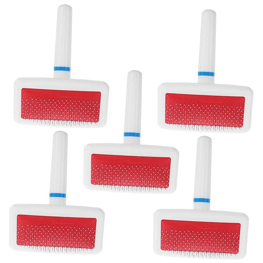5pcs Dog Slicker Brush Cat Grooming Comb for Shedding Knot Removal Pet Hair Cleaner Tool for Long Haired Dogs Cats Skin Friendly Design for Easy Grooming