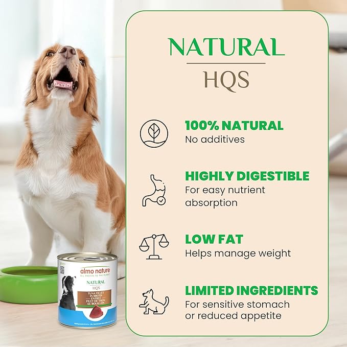 almo nature HQS Natural - Wet Dog Food - Tuna Fillet Entree in Broth, 9.87 oz, Pack of 12