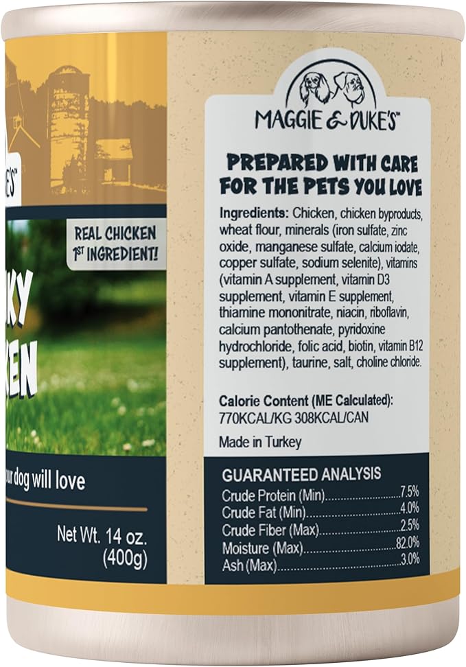 CountryMax Maggie & Duke's Tender Bites in Gravy Canned Dog Food, 14 oz Cans – Premium Wet Food for Dogs, High Protein, Grain-Free, Natural Ingredients (12 Pack, Chunky Chicken)