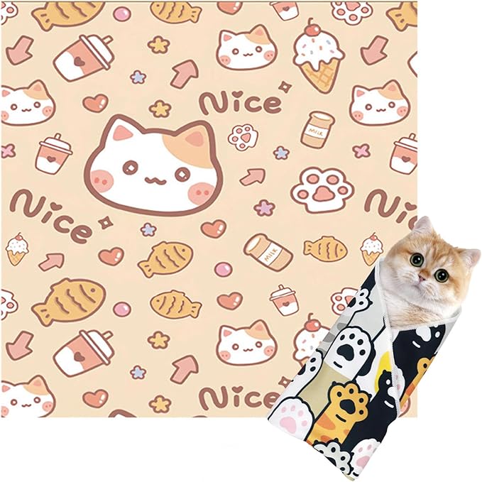 Cat Nail Trimming Wrap, Calming Cat Restraint Bag, Swaddle Grooming Wrap Claw Care (M)