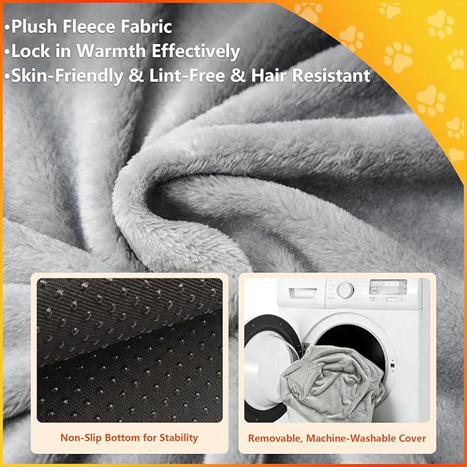 Plush Cat Bed, Cat Beds for Indoor Cats with Removable & Washable Cover, Anti Slip Base Cat Couch for Small Medium Cats & Dogs, High-Supportive Cat Beds That Won’t Flatten Even After Long-Term Use