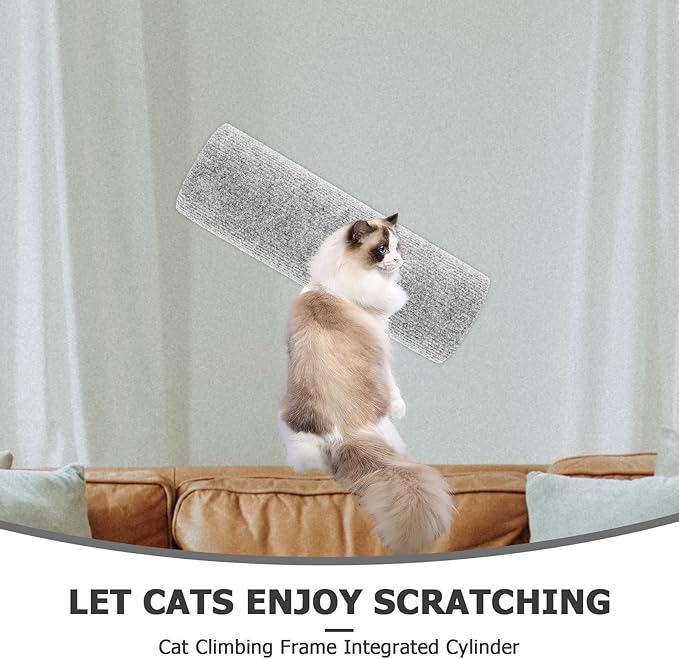 POPETPOP Cat Scratching Post Replacement Kit Wear-Resistant Self-Adhesive Kitten Scratcher Sturdy 9X30Cm Gray Cat Climbing Pole for Home and Cage Accessories