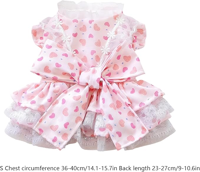 Small Dog Dress | Cute Adjustable Pet Supplies | Kitten Summer Clothes Dog Set - for All Breeds Daily Use Outdoor Walk Photo Shoot Summer