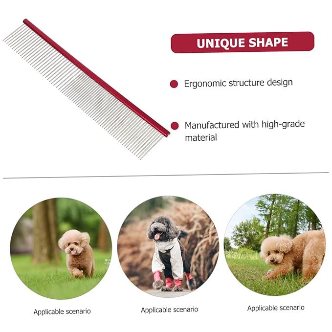 VANZACK Ergonomic Comb Portable Grooming Tool for Pets Reusable Kitten Hair Comb Multi-function Pet Accessory for Long Hair