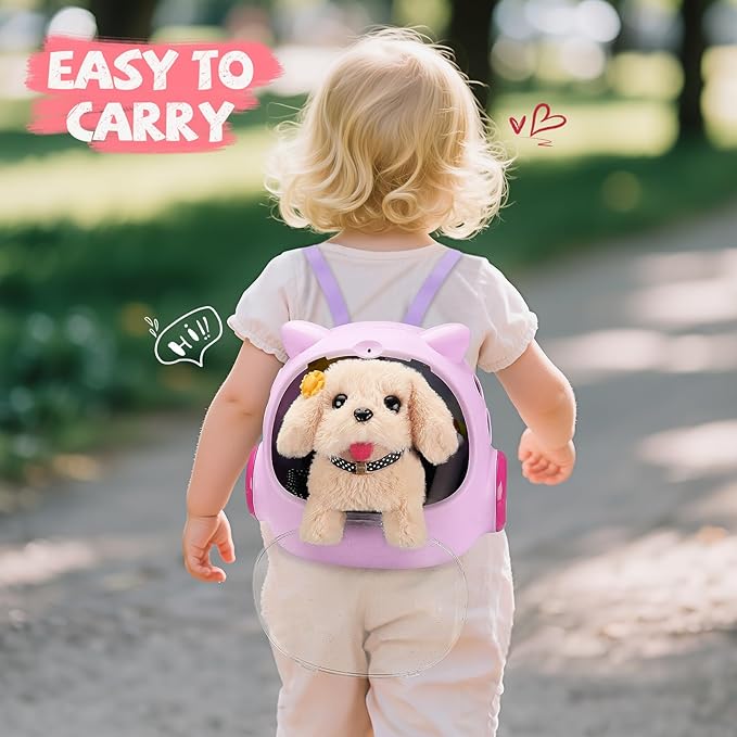 16 Pcs Robot Dog Toys for Girls, Toys for 3 4 5 6 7 8 Year Old Girls Kids Boys, Realistic Robot Puppy Toy for 5-7 6-8, Ideas Birthday Gifts for Girl 3 4 5 6 Year Old