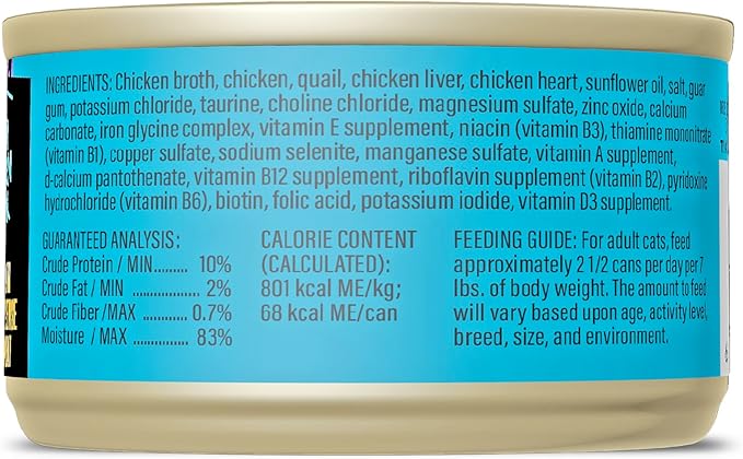 Tiki Cat After Dark Shreds Wet Cat Food, Chicken, Quail & Chicken Liver, 3 oz. Can (12 Count)