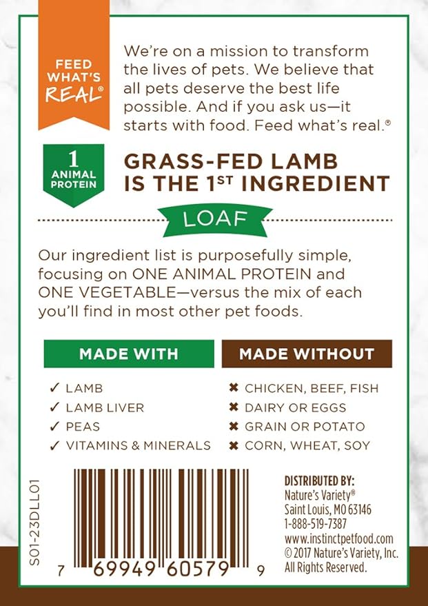 Instinct Limited Ingredient Diet, Wet Canned Dog Food, Grain Free - Real Lamb, 13.2 Ounce (Pack of 6)