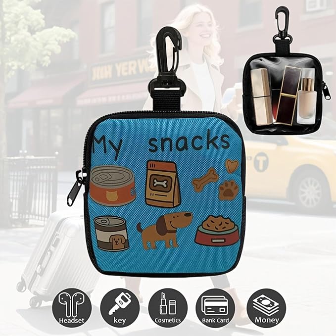 Treat Bag for Dog Training - Lightweight Pet Supplies - Small Dog Snack Pouch Treat Pack | for Walking Outdoor Camping Travel Vacation Hiking Adventure