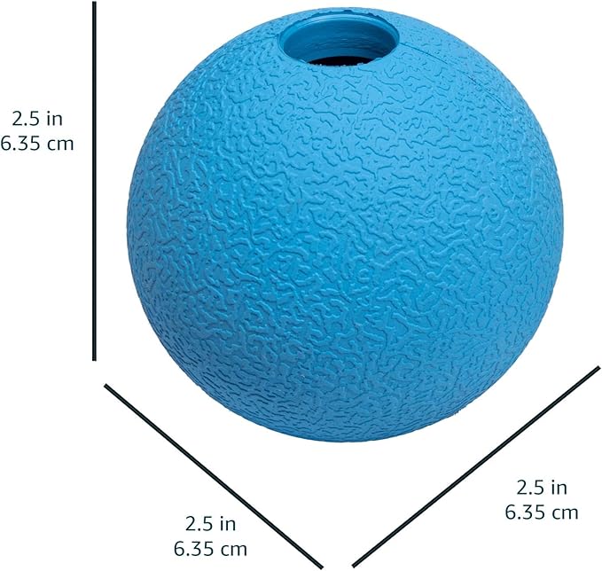 Amazon Basics Interactive Bouncy Durable Rubber Dog Toy Balls, 2.5 inch, Multi-Color Blue/Orange, Pack of 10