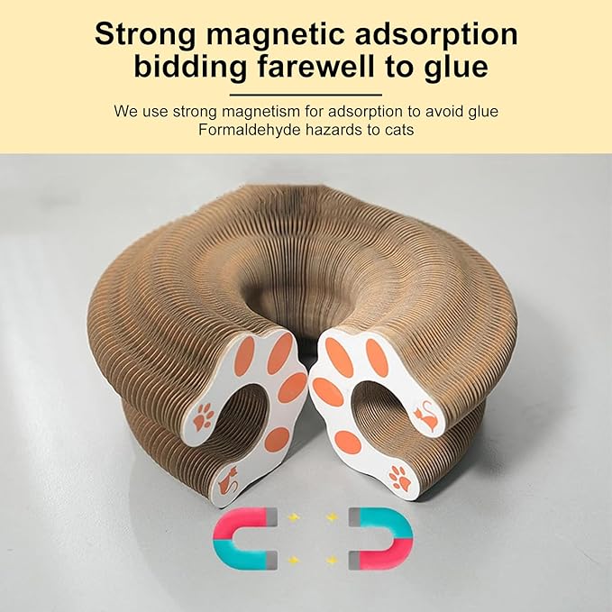 Kitty Curls Cat Toy,Magic Organ Cat Toy,Magic Organ Cat Scratcher Board,Foldable Recyclable Cat Accordion Toy for Indoor Cat Playing,Interactive Scratch Pad with Toy Ball(1pc)