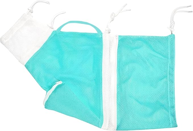 Cat Bathing Bag, 23.6 X 12.6 in / 60 X 32 Cm, Upgraded Pet Grooming Bag, Anti Scratch, Breathable Mesh with Drawstring, Green & White, for Nail Trimming, Medication, Cleaning