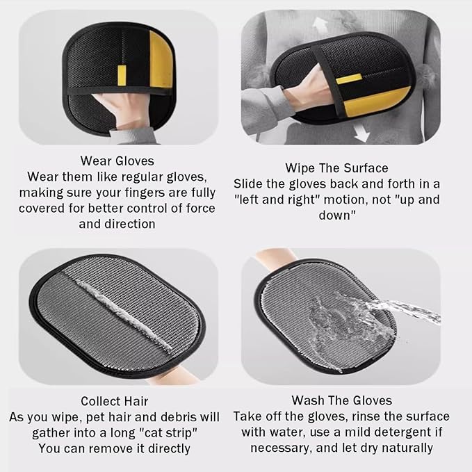 Pet Hair Remover Glove, PetHairRemover, Reusable PetHairRemover Brush, Electrostatic Pet Hair Remover (3Pcs)