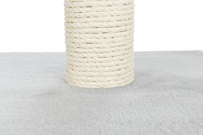 TRIXIE Espejo Cat Scratching Post 27.2 Inch - Cat Scratcher with Soft Fabric Covering Base and Durable Sisal Rope - with Resting Platform - Gray