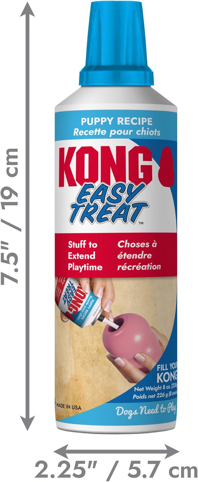 KONG Easy Treat Dog Paste 3-Pack – Mess-Free Stuffing Toys, Training & Reward Treats, Made in USA, Highly Digestible, No Refrigeration Needed (Puppy)