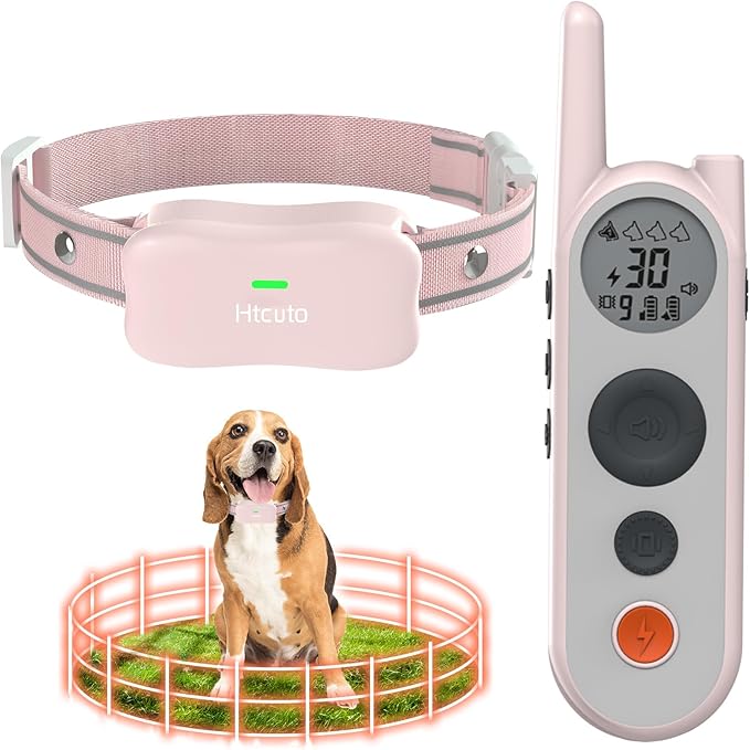 Wireless Dog Fence System Electric Fence for Dogs 6000FT Shock Collar for Dogs Training Collar with Remote Waterproof Rechargeable Safe Pet Containment System Boundary for 1 Large Medium Dog
