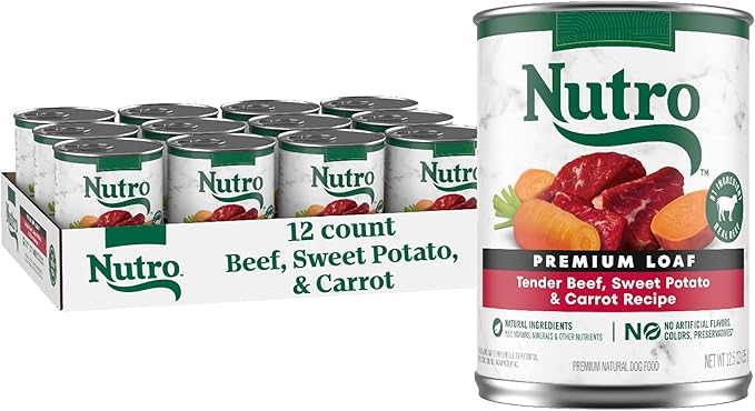 Nutro Natural Choice Premium Loaf Canned Dog Food, Adult Wet Dog Food Beef Recipe 12.5 oz. cans (12 Count)