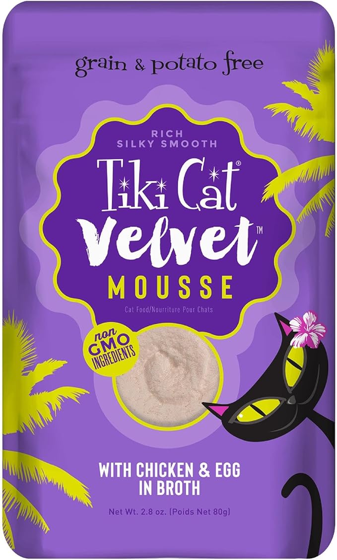 Tiki Cat Velvet Mousse Pouch Chicken with Egg 2.8oz