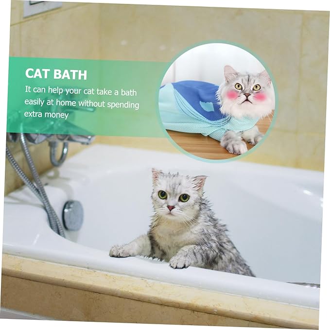 Kisangel Cat Grooming Bag Multi-Function Cat Bathing Bag for Easy Pet Washing and Comfortable Design for Stress Bathing Random Style