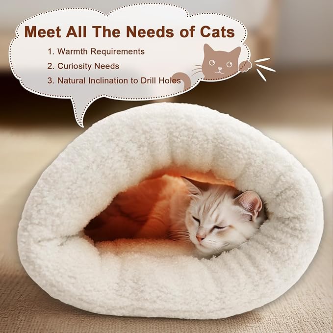 Cozy Cat Sleeping Bag, Cat Sleeping Bag for Indoor Cats, 360°Warm Cat Nap Sleeping Bag, Soft Plush Cat Sack Bed, Large Sleeping Bag for Cats up to 7.5Kg/16Lbs-Pink