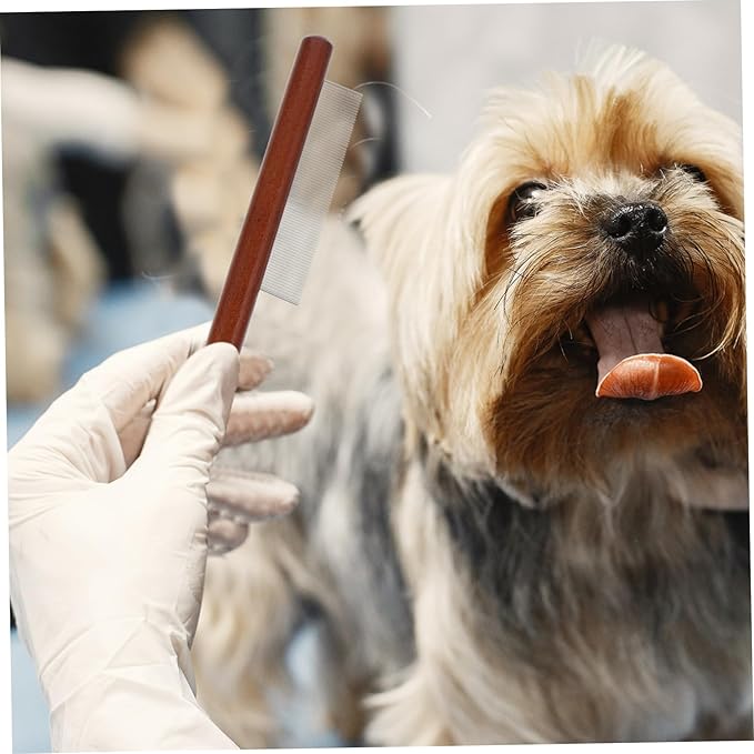 POPETPOP 3pcs Pet Comb Dog Cat Grooming Tool Dematting Knotting Flea Comb Long Handle