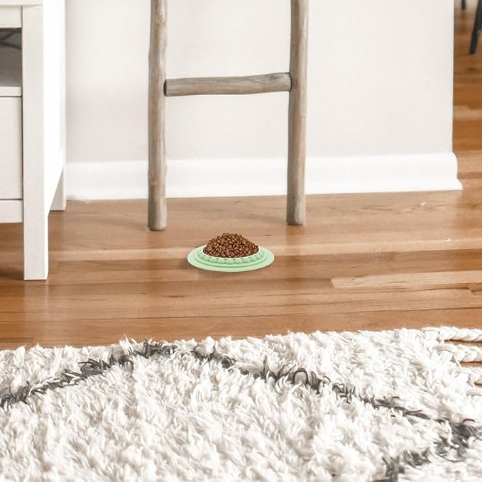 LALAFINA Slow Feeder Cat Bowl Dog Slow Feeding Plate with Mat for Puppy Supplies Interactive Pet Food Bowl for Small Dogs and Cats