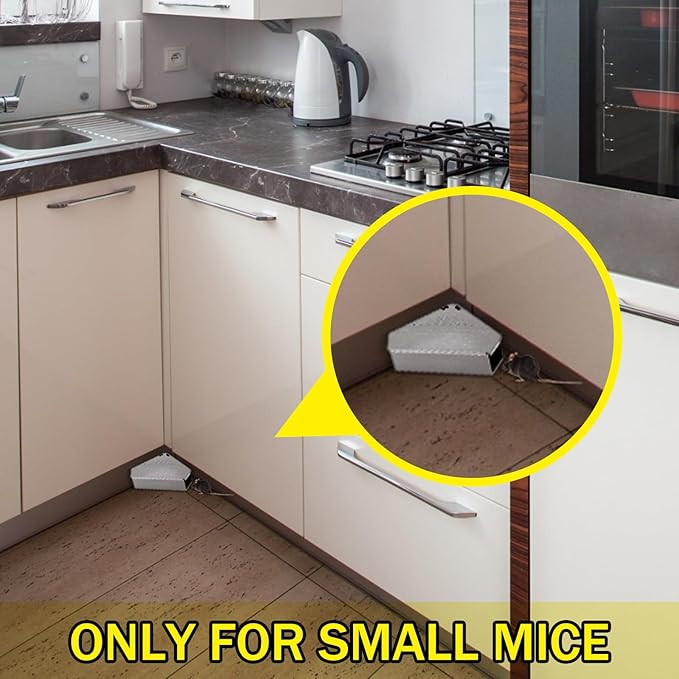 Qualirey Mice Station with Key Triangle Mouse Station Reusable Rodent Trap Box, Keeps Children and Pets Safe Indoor & Outdoor Suitable for Small Mice(Gray,12 Pcs)