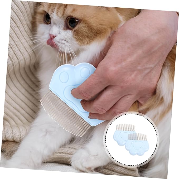2pcs Cat Grooming Combs Deshedding Brush for Indoor Cats Pet Hair Remover Stainless Steel Bristle Pet Comb Accessories