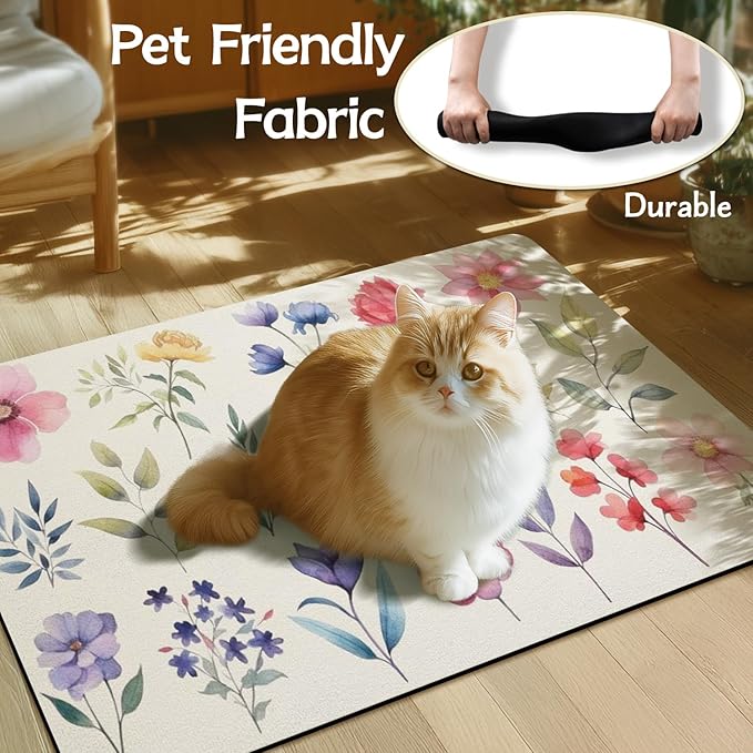 Dog Food Mats for Floors Absorbent, Non-Slip Quick Dry Dog Mat for Food and Water, Cat Pet Food Mat Pet Supplies