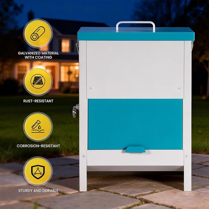 Automatic Cat Feeder Outdoor Gravity Cat Dry Food Dispenser Waterproof Pet Feeding Station for Stray, Feral Cats, Puppies and Kittens