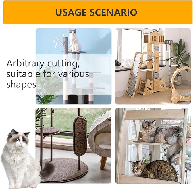 Cat Scratch Furniture Protector Keep Couch Sofa Protection Anti Claws Corner Wall Scratcher Post Sisal Scratching Mat Carpet Pad Cover Fabric Tree Guards Remnants 80"x15.8" (Deep Grey)