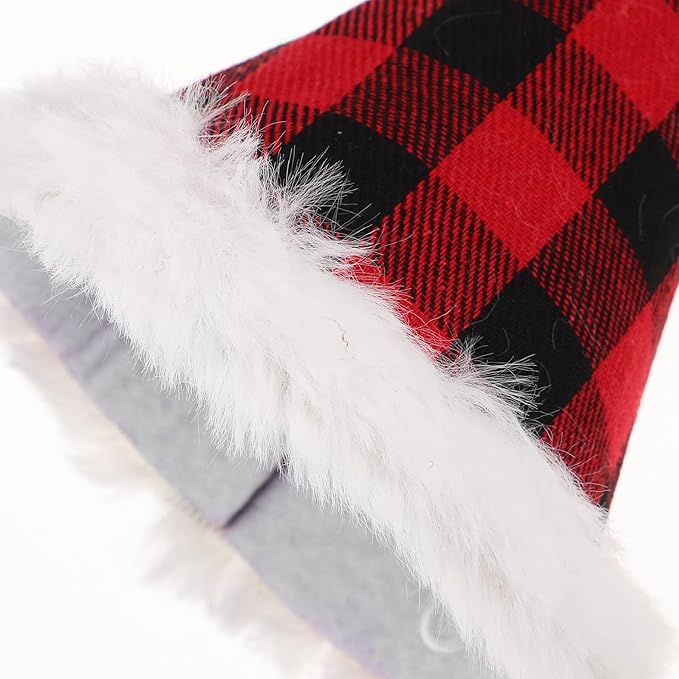 Outanaya Dog and Cat Christmas Hat and Bow Tie Set, Green Checkered and Red Geometric Pattern, Festive Pet Accessories for Small Dogs and Cats, Holiday Party Supplies