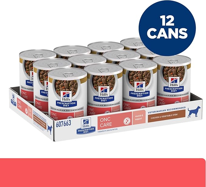 Hill's Prescription Diet ONC Care Wet Dog Food, Chicken & Vegetable Stew, Veterinary Diet, 12.5 oz. Cans, 12-Pack