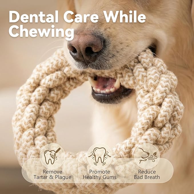 Durable Puppy Chew Toys for Teething, Tough Rope Toys for Small and Medium Dogs, Training Chew Rope, L Size