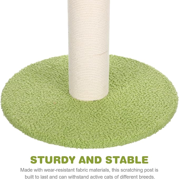 POPETPOP Decorative Cat Scratching Post with Sisal Cover Small Indoor Cat Claw Grinding Post Floor Scratcher for Kittens