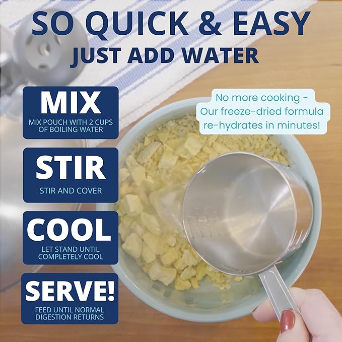 Under the Weather Bland Diet for Dogs | Easy to Digest for Sick Dogs | Always Be Ready | Contains Electrolytes - All Natural Freeze Dried 100% Human Grade Meats | 1 Pack - Chicken, Rice - 6oz