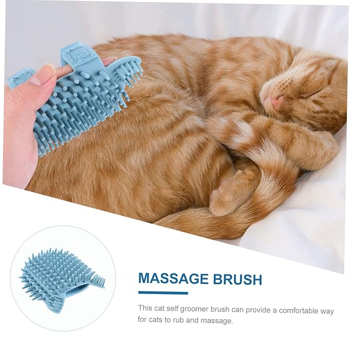 BESTonZON Silicone Cat Grooming Wall Brush Self-Massager Tool for Cats Dual Use Wet/Dry PET Massage Brush for Fur Removal and Itching Relief
