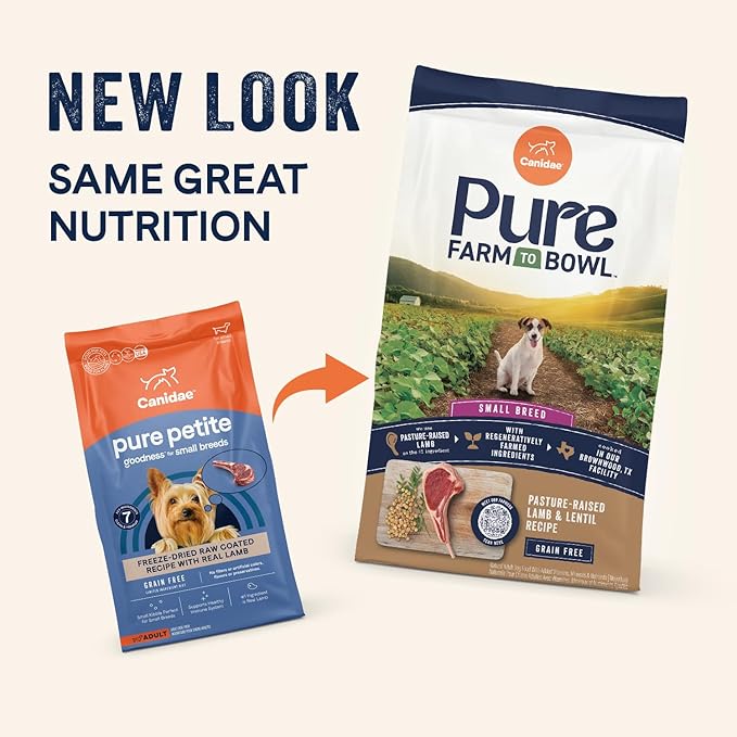 Canidae Pure Farm to Bowl Pasture-Raised Lamb & Lentil, Small Breed Recipe, 10 lbs.