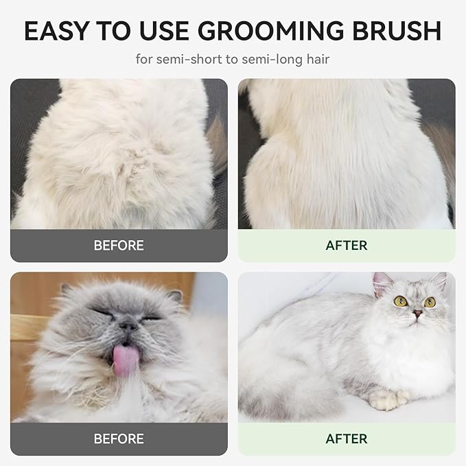 aumuca Cat Brush for Shedding, Cat Brushes for Indoor Cats, Horses Grooming Deshedding Brush for Dog Kitten Horse Massage Removes Loose Fur, Forest Green