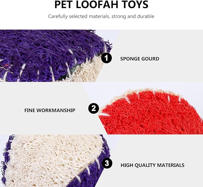 2pcs Dog Chew Natural Loofah Tennis Balls Sturdy Pet Chewing Training for Puppies Interactive Play Ball for Dog Training Supplies Random Color