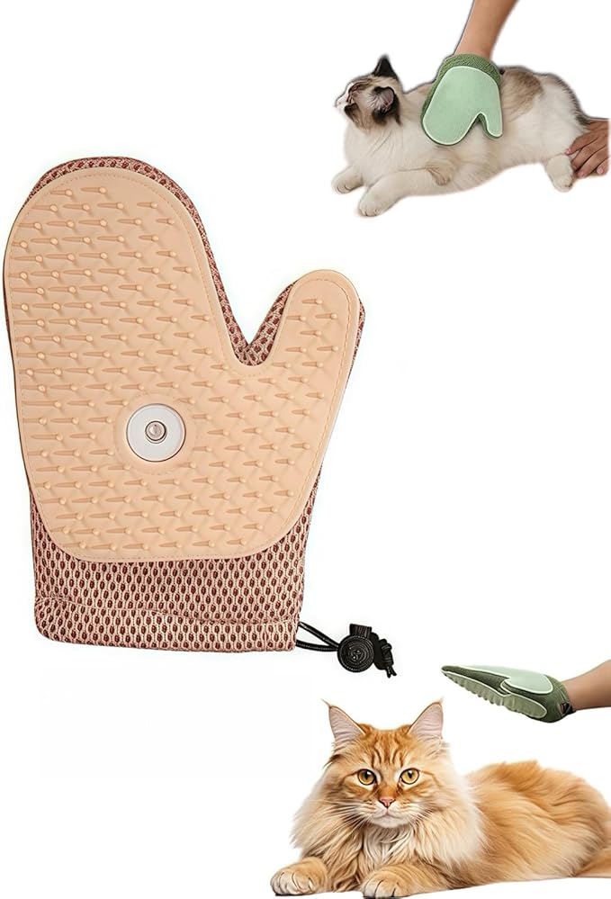 All-in-One Grooming Mist Glove for Pets,2025 Pet Hair Remover Glove,Cat and Dog Grooming Gloves, Cat Brush Glove for Bed Sheets Couch Clothes Carpet Car Seat,Pets Spray Gloves Deshedding Tools (Pink)