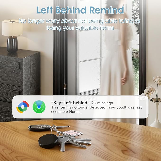 Smart Tracker Tags 2 Pack-for Android or iOS,Dual System Smart Tags、Bluetooth Tracker Work with Apple Find My or Google Find Hub App,Item Locator for Backpack,Pet,Keys,IP67 Waterproof (Black/White)