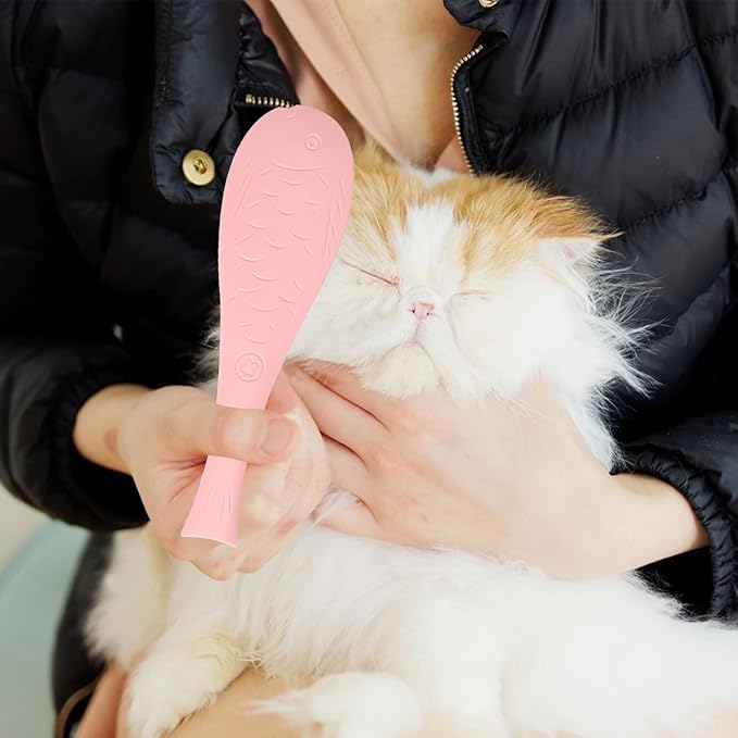 2pcs Cat Grooming Comb Brush Fish-shaped Massage Brush Soft Simulated Tongue Hair Remover for Cats Pet Grooming Supplies
