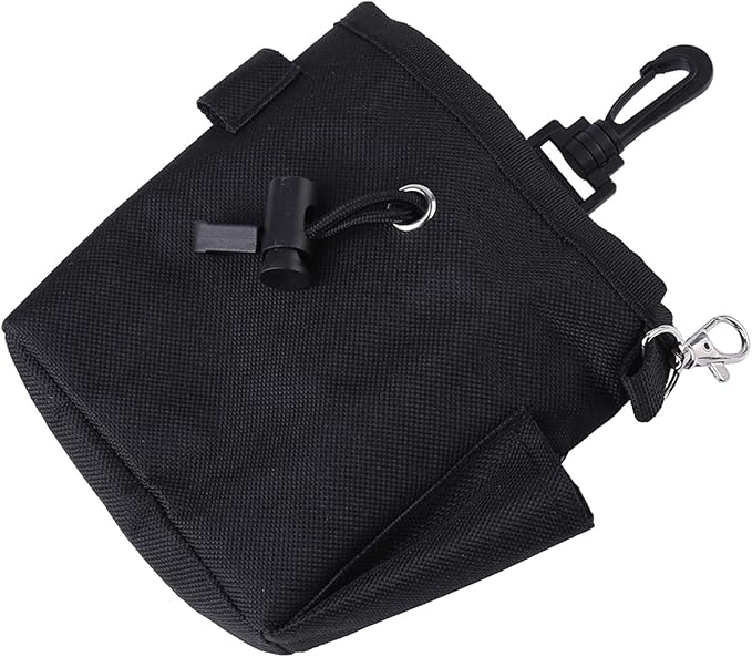 GLOGLOW Nan Pet Treat Bag, Polyester Material, Durable Dog Treat Training Pouch, 11x4x13cm, Ideal for Walking and Training Pets Dog Supplies (Black)