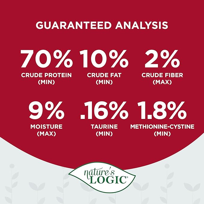 Nature's Logic Beef Crumble Cat & Dog Food Topper - 100% Natural Meal Enhancer - Roasted Beef Lung & Liver - Supports Heart Health with Taurine - No Additives/Preservatives - All Breeds & Life Stages