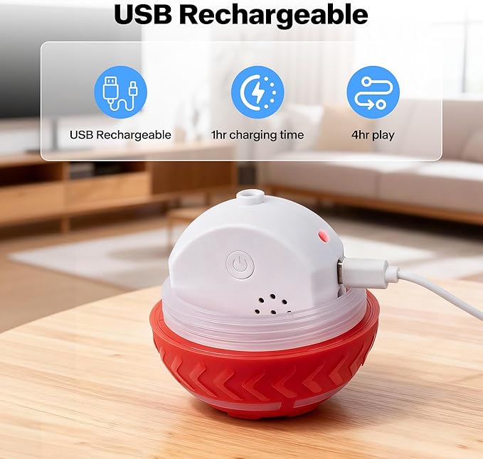 Pet Prime Interactive Dog Ball,Automatic Self Moving Dog Toys to Keep Them Busy,Rechargeable Motion Activated Rolling Ball with Lights for Small Medium and Large Dogs,2 Modes for Fun