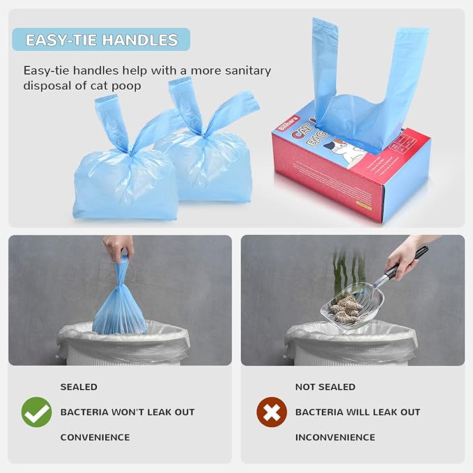 120 Count Disposable Cat Litter Bags and 60 Pack Litter Box Liner Bag Compatible with Cat litter Box 3 and 4